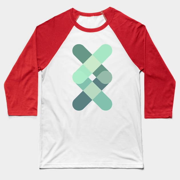 Blue modern geometric minimal Baseball T-Shirt by carolsalazar